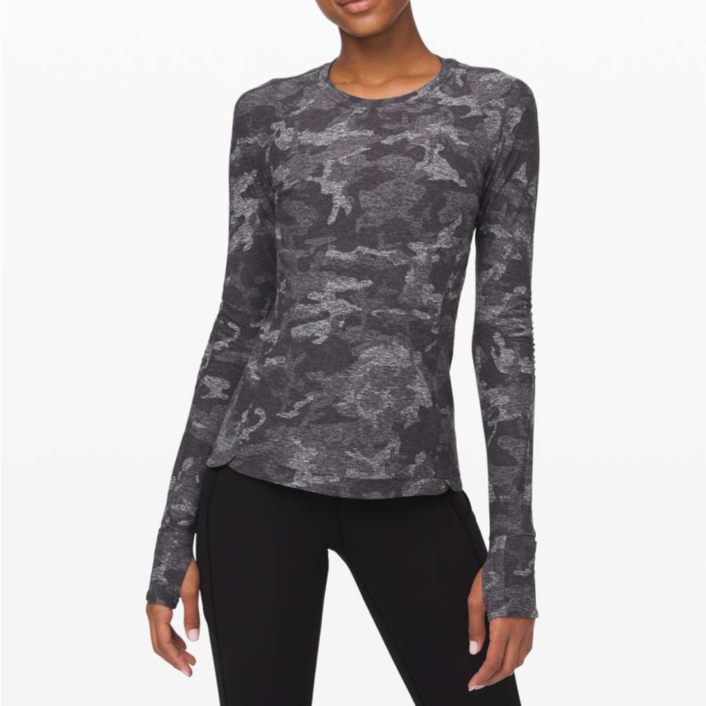 lululemon athletica Runderful long sleeve top incognito camo